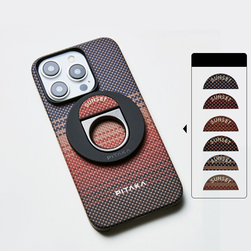 PITAKA is suitable for Apple 15promax magnetic sunset moonrise Kevlar floating aramid high-end magsafe carbon fiber mobile phone case