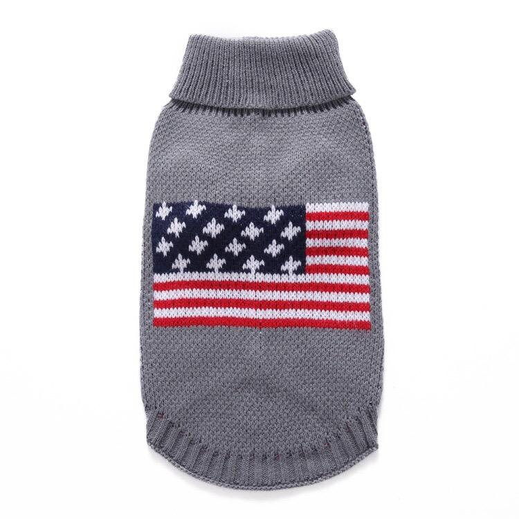 Winter Jumpers Pet Supplies American Flag Dog Clothes