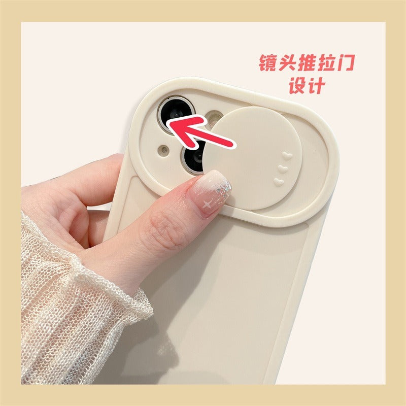 Sliding Window Phone Case Material Suitable for iPhone 15promax Protective Case Apple 14 Cartoon Painted Tongue Bears