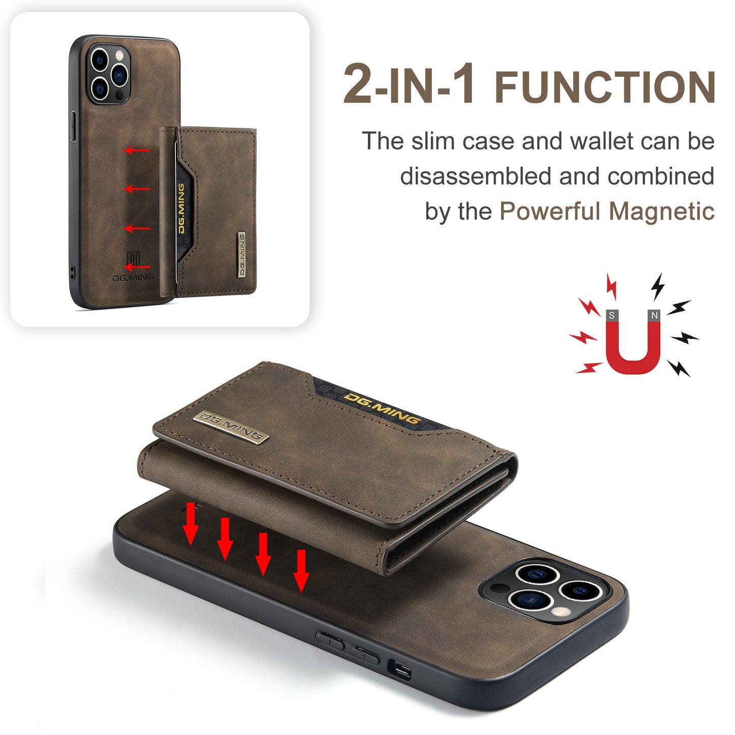 Magnetic Card Case Protective Cover  iPhone Case (Multiple Models Available)