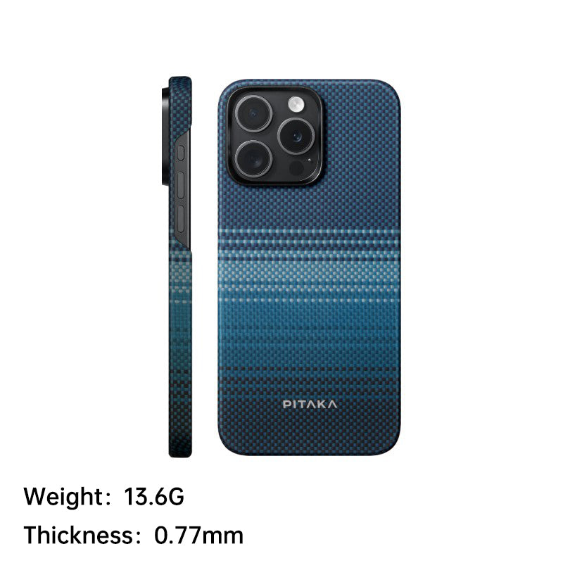 PITAKA is suitable for Apple 15promax magnetic sunset moonrise Kevlar floating aramid high-end magsafe carbon fiber mobile phone case